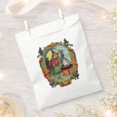 Altmodisches Halloween, Hexe mit schwarzer Katze Geschenktütchen (Ausgeschnitten)