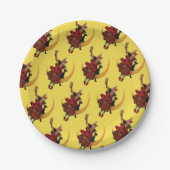 Altmodisches Halloween, Hexe mit schwarzer Katze Pappteller (Vorderseite)