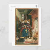 Altmodisches Halloween, Hexe Postkarte (Vorne/Hinten)