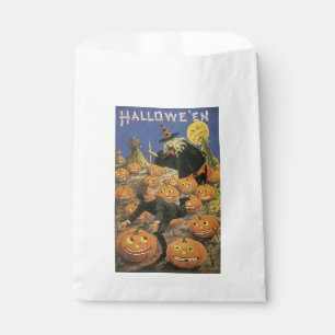 Altmodisches Halloween, Hexe & Pumpkins Geschenktütchen