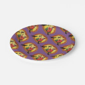 Altmodisches Halloween, Hexe, Schwarze Katze und E Pappteller (Schrägansicht)