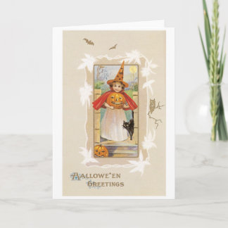Altmodisches Halloween, Hexenmädchen Karte