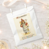 Altmodisches Halloween, Hexenmädchen mit Schüssel Geschenktütchen (Ausgeschnitten)