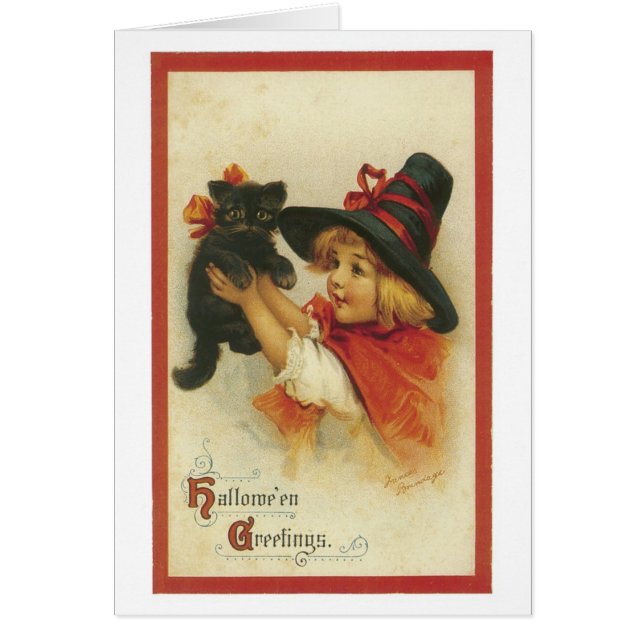 Altmodisches Halloween, Hexenmädchen mit Schwarzer (Vorne)