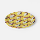 Altmodisches Halloween, Hexenmädchen mit Schwarzer Pappteller (Schrägansicht)