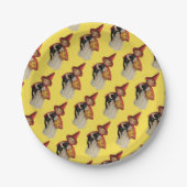 Altmodisches Halloween, Hexenmädchen mit Schwarzer Pappteller (Vorderseite)