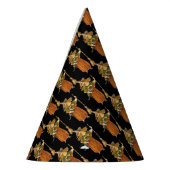 Altmodisches Halloween, Hexenmädchen mit Schwarzer Partyhütchen (Links)