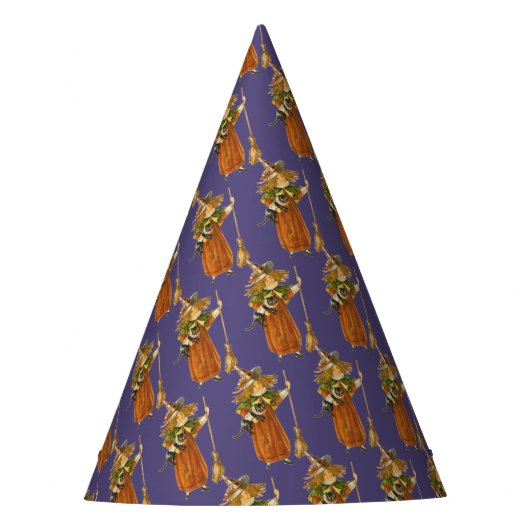 Altmodisches Halloween, Hexenmädchen mit Schwarzer Partyhütchen (Vorderseite)