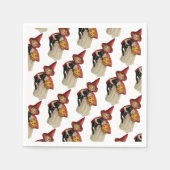 Altmodisches Halloween, Hexenmädchen mit Schwarzer Serviette (Vorderseite)