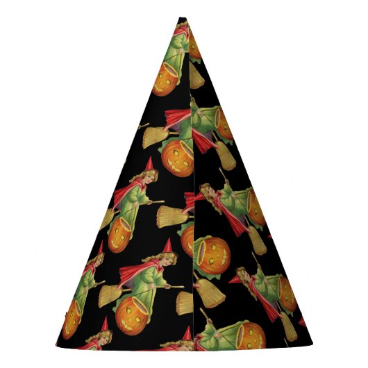 Altmodisches Halloween, Hexenmädchen Partyhütchen (Rückseite)