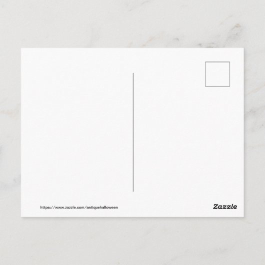Altmodisches Halloween, Hexenmädchen Postkarte (Rückseite)
