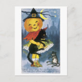 Altmodisches Halloween, Jack-o'-Laterne Postkarte (Vorderseite)
