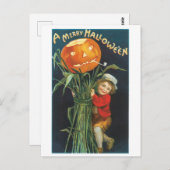 Altmodisches Halloween, Jack-o'-Laternenschwarm Postkarte (Vorne/Hinten)