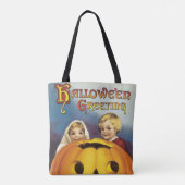 Altmodisches Halloween, Kinder & Pumpkin Tasche (Rückseite)