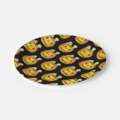 Altmodisches Halloween, Kürbis mit Kindern Pappteller (Schrägansicht)