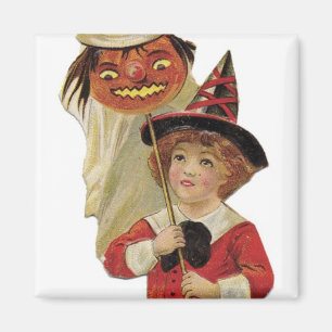 Altmodisches Halloween-Mädchen Magnet