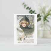 Altmodisches Halloween, Mädchen treffen Goblins Postkarte (Stehend Vorderseite)