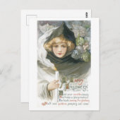 Altmodisches Halloween, Mädchen treffen Goblins Postkarte (Vorne/Hinten)