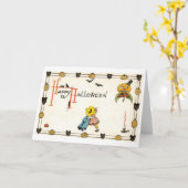 Altmodisches Halloween, Paar Karte (Gelbe Blume)