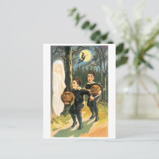 Altmodisches Halloween Postkarte (Stehend Vorderseite)