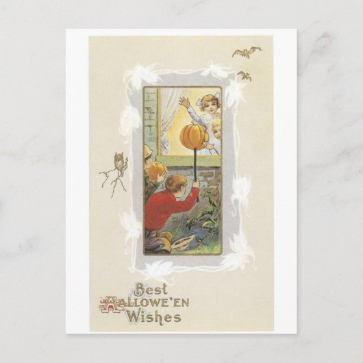 Altmodisches Halloween Postkarte (Vorderseite)