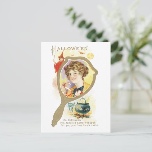 Altmodisches Halloween Postkarte (Stehend Vorderseite)