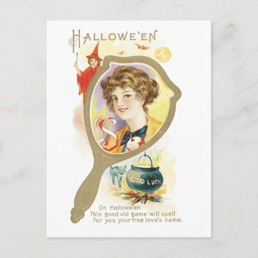 Altmodisches Halloween Postkarte (Vorderseite)