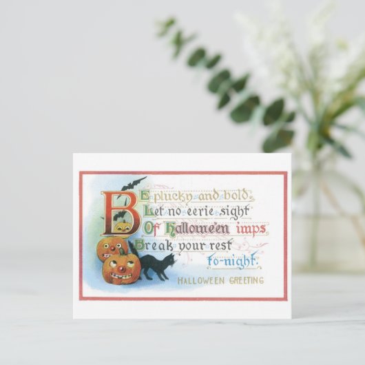 Altmodisches Halloween Postkarte (Stehend Vorderseite)