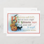 Altmodisches Halloween Postkarte (Vorne/Hinten)