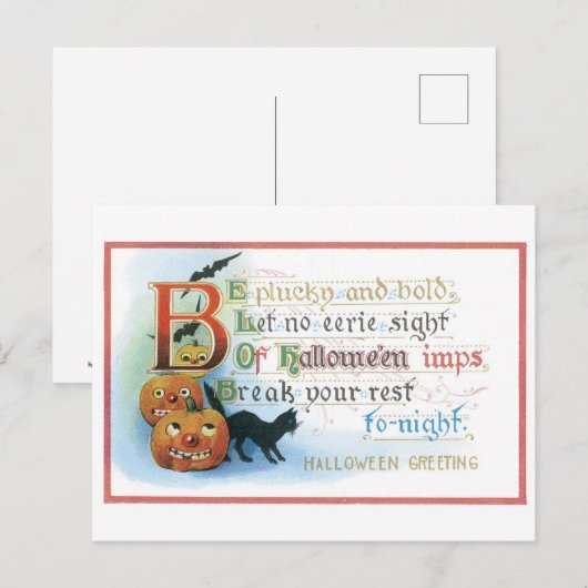 Altmodisches Halloween Postkarte (Vorne/Hinten)