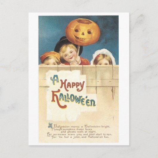 Altmodisches Halloween Postkarte (Vorderseite)