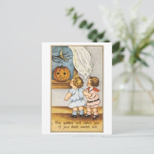 Altmodisches Halloween Postkarte (Stehend Vorderseite)