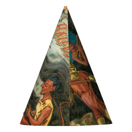 Altmodisches Halloween, Pumpkin & Devils Partyhütchen (Rückseite)