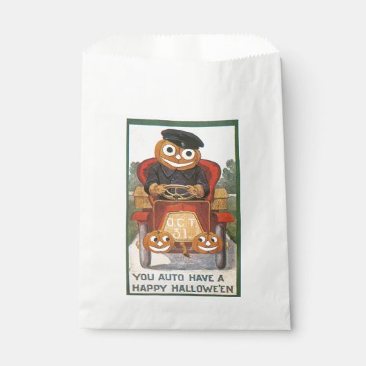 Altmodisches Halloween, Pumpkin-Fahrer Geschenktütchen (Vorderseite)