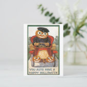 Altmodisches Halloween, Pumpkin-Fahrer Postkarte (Stehend Vorderseite)