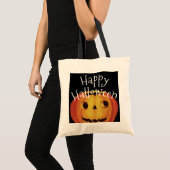 Altmodisches Halloween, Pumpkin (Jack-o'-Laterne) Tragetasche (Vorderseite (Produkt))