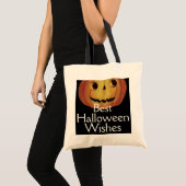 Altmodisches Halloween, Pumpkin (Jack-o'-Laterne) Tragetasche (Vorderseite (Produkt))