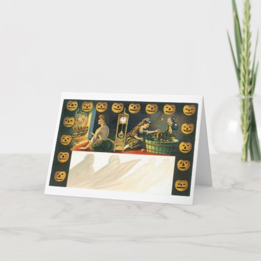 Altmodisches Halloween, Pumpkin Karte (Vorderseite)