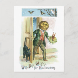 Altmodisches Halloween, Pumpkin-Mann Postkarte