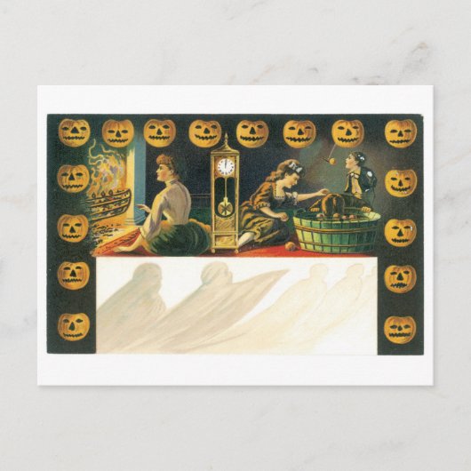 Altmodisches Halloween, Pumpkin Postkarte (Vorderseite)