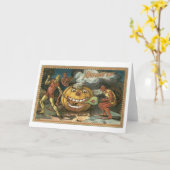 Altmodisches Halloween, Teufel Karte (Gelbe Blume)
