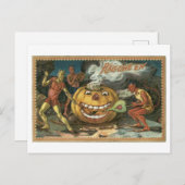 Altmodisches Halloween, Teufel Postkarte (Vorne/Hinten)