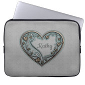 Altmodisches Herz Laptopschutzhülle (Vorderseite)