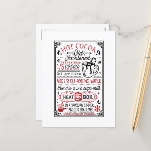 altmodisches Kakaorezept Feiertagspostkarte