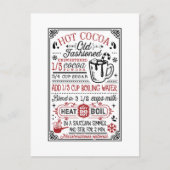 altmodisches Kakaorezept Feiertagspostkarte (Vorderseite)