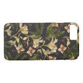 altmodisches Lilienblumenmuster auf schwarz Case-Mate iPhone Hülle (Rückseite (Horizontal))