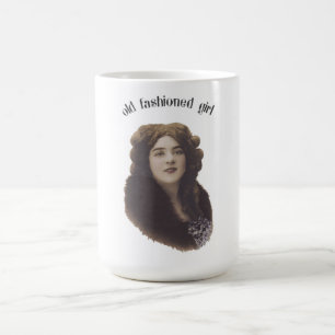 Altmodisches Mädchen-Vintages schönes Frauen-Foto Kaffeetasse