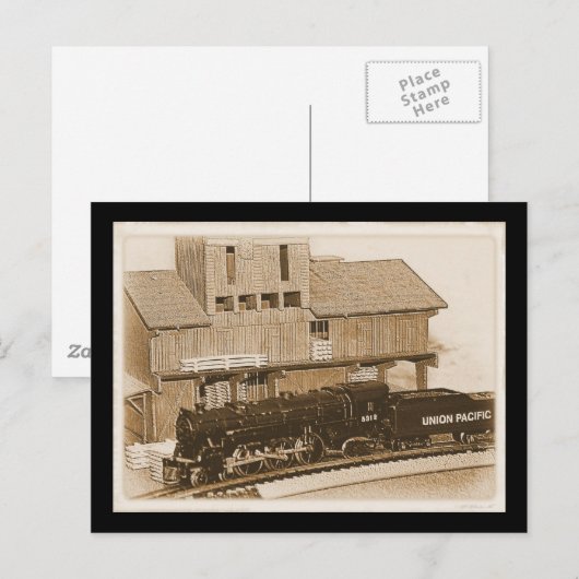 altmodisches Modellbahn-Foto Postkarte (Vorne/Hinten)