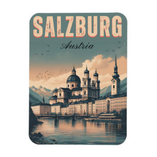 Altmodisches Österreich Hauptstadt Salzburg Skylin Magnet