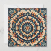 Altmodisches Patchwork-Kaleidoskop-Quiltmuster Einladung (Rückseite)